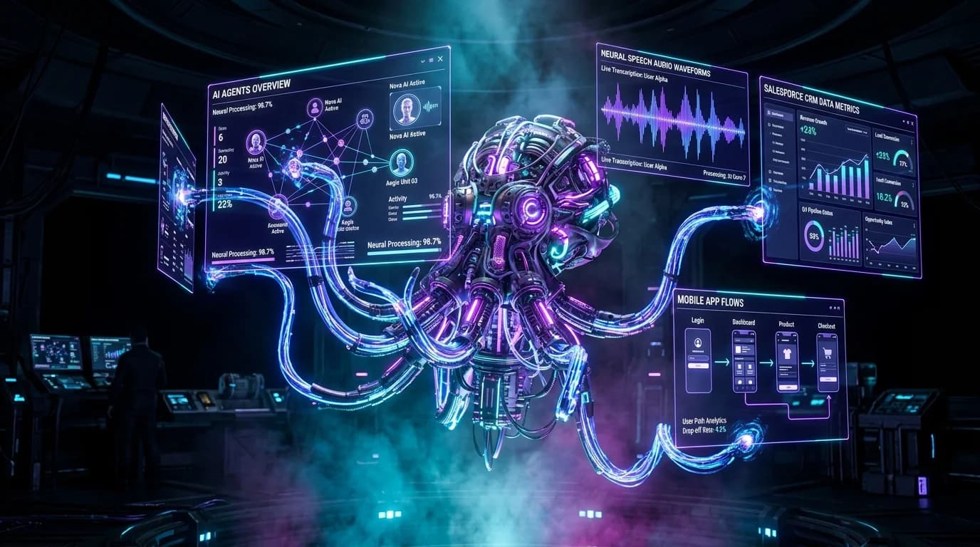 Qymio Neural Workflows, Salesforce CRM & Mobile Flows